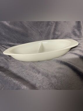 PYREX Milk Glass Divided Glass Serving Tray